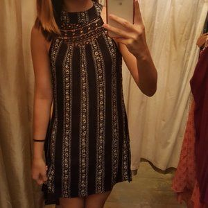 Francesca's B&W Striped Halter Dress Size …